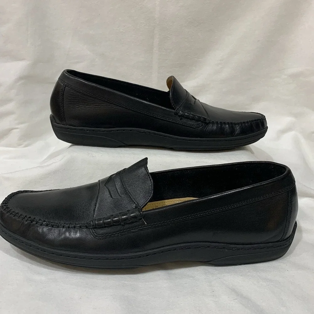 Cole Haan shoes Pinch Cup Penny Moc Slip-On Loafers Black Leather‎ C07637 SZ-12M